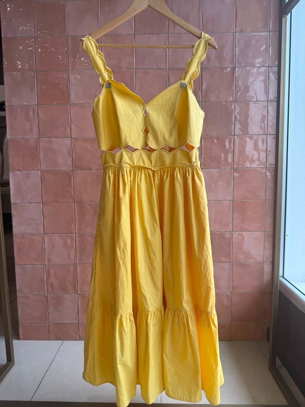 NWT - Yellow Cutout Midi Dress - Women